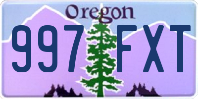 OR license plate 997FXT