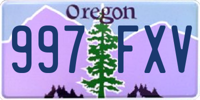 OR license plate 997FXV