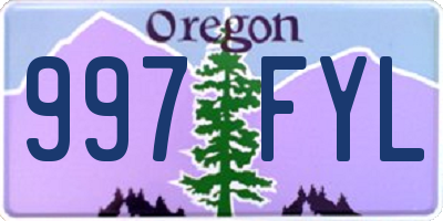 OR license plate 997FYL