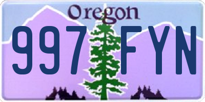 OR license plate 997FYN