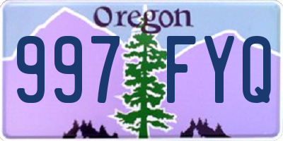 OR license plate 997FYQ