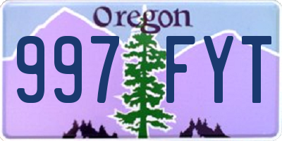 OR license plate 997FYT