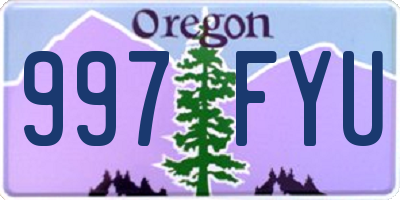 OR license plate 997FYU