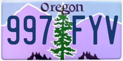 OR license plate 997FYV