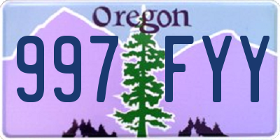 OR license plate 997FYY