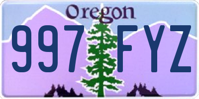 OR license plate 997FYZ