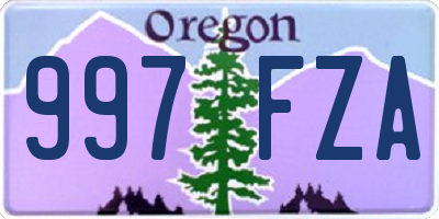 OR license plate 997FZA