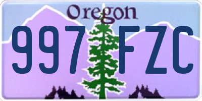OR license plate 997FZC