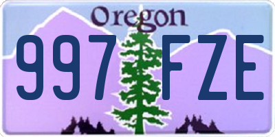 OR license plate 997FZE