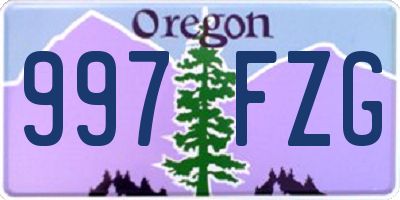 OR license plate 997FZG