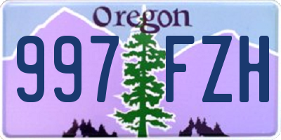 OR license plate 997FZH