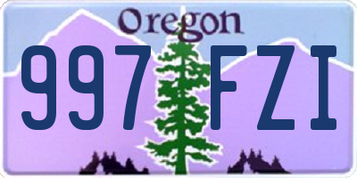 OR license plate 997FZI