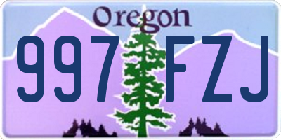 OR license plate 997FZJ