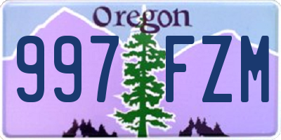 OR license plate 997FZM