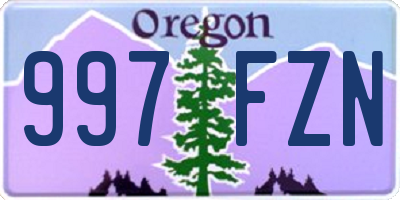 OR license plate 997FZN