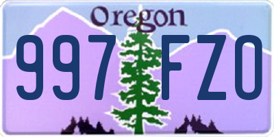 OR license plate 997FZO