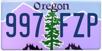 OR license plate 997FZP