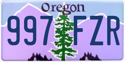 OR license plate 997FZR