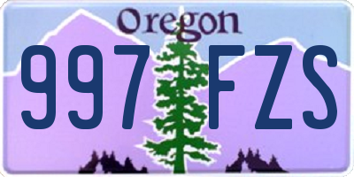 OR license plate 997FZS