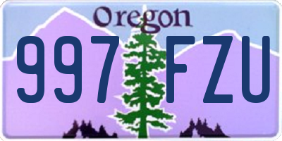 OR license plate 997FZU