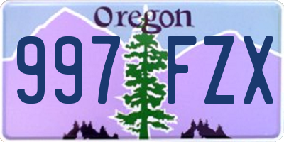 OR license plate 997FZX