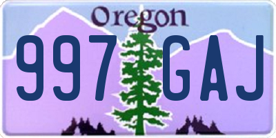 OR license plate 997GAJ