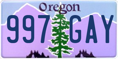 OR license plate 997GAY