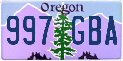 OR license plate 997GBA