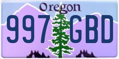 OR license plate 997GBD