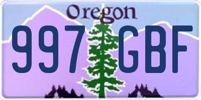 OR license plate 997GBF