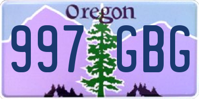 OR license plate 997GBG