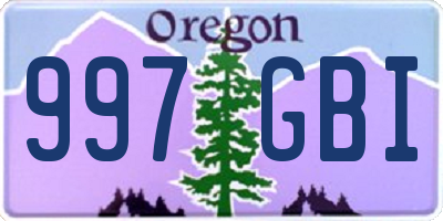 OR license plate 997GBI