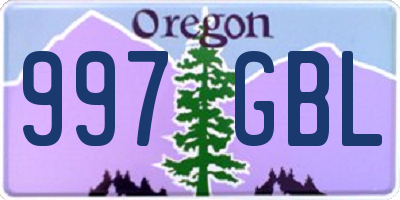 OR license plate 997GBL