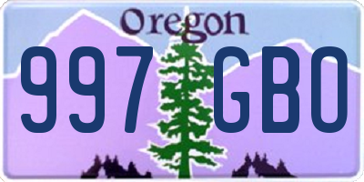 OR license plate 997GBO