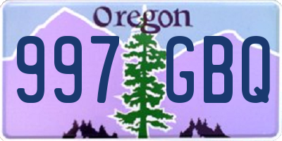 OR license plate 997GBQ