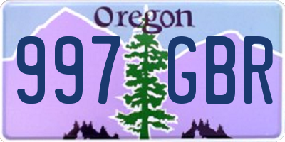 OR license plate 997GBR