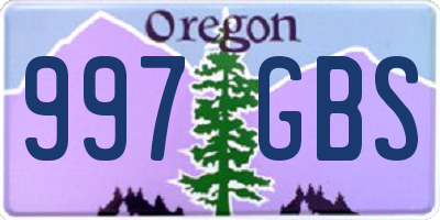 OR license plate 997GBS