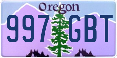 OR license plate 997GBT