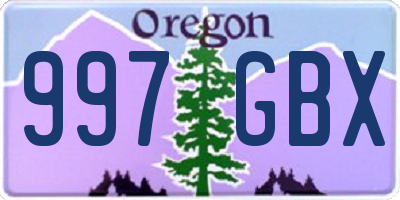 OR license plate 997GBX