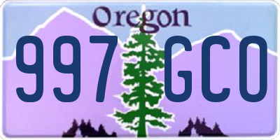 OR license plate 997GCO