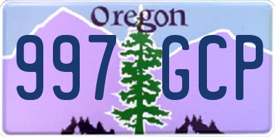 OR license plate 997GCP