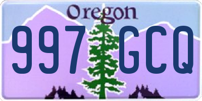OR license plate 997GCQ