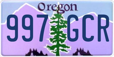 OR license plate 997GCR