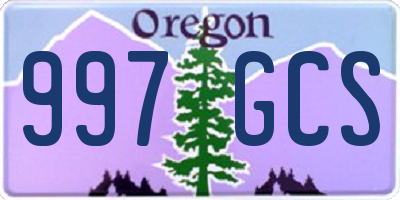 OR license plate 997GCS