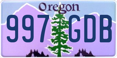 OR license plate 997GDB