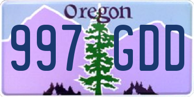 OR license plate 997GDD