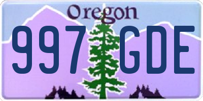 OR license plate 997GDE
