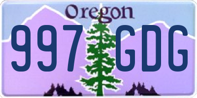 OR license plate 997GDG