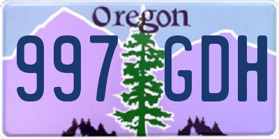 OR license plate 997GDH