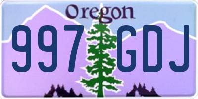 OR license plate 997GDJ
